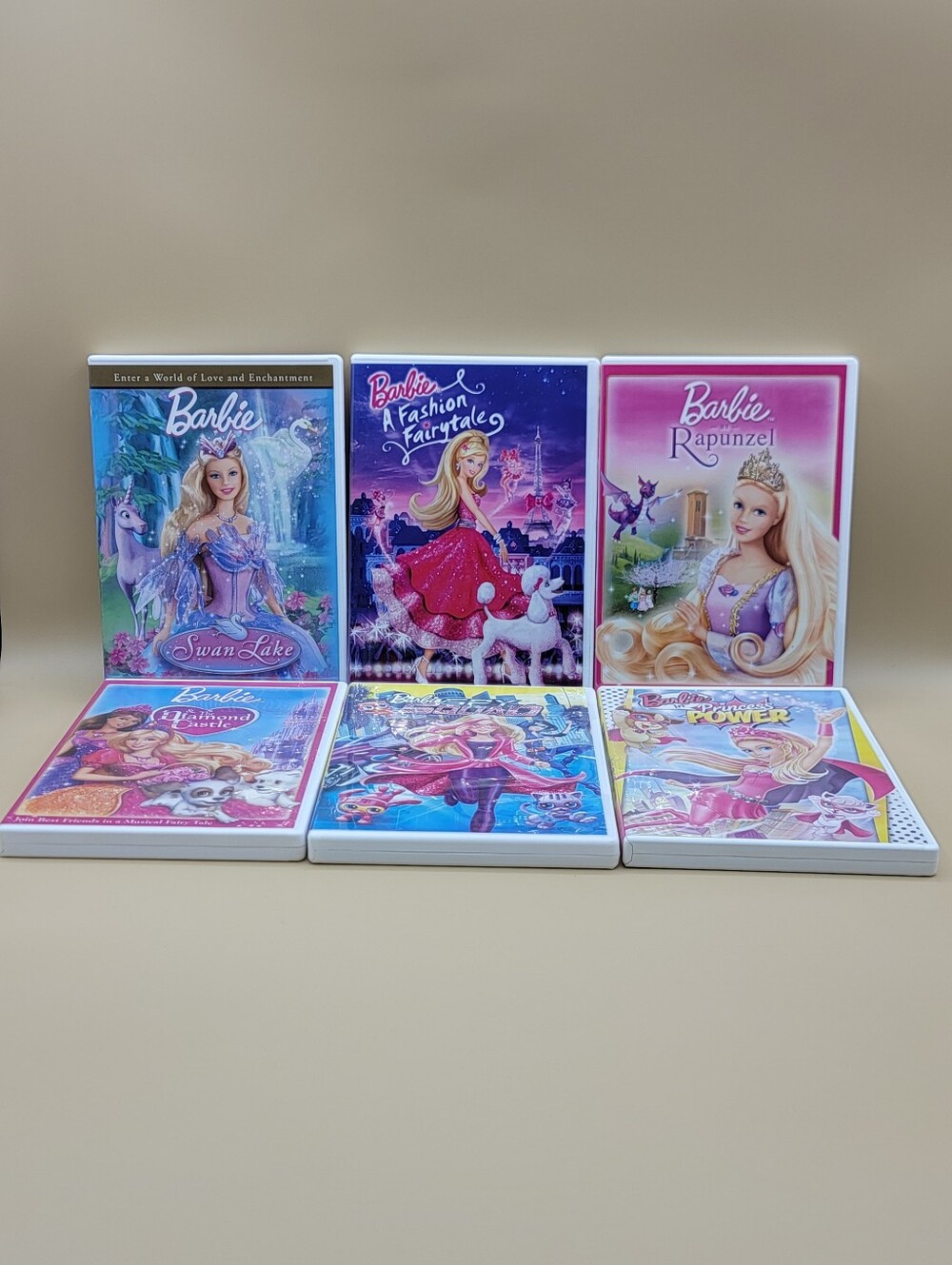 Barbie Cartoon DVD Lot Of 6 Movies Swan Lake/Rapunzel/Spy Squad/Princess Power/T
